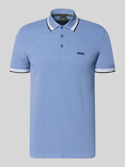 BOSS Green Koszulka polo o kroju regular fit z czystej bawełny model „PADDY” Niebieski 2