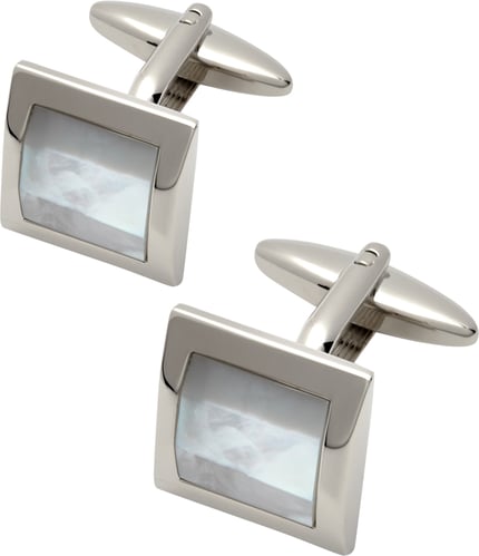 Lindenmann Manchetknopen met rand in parelmoerlook Beige - 3