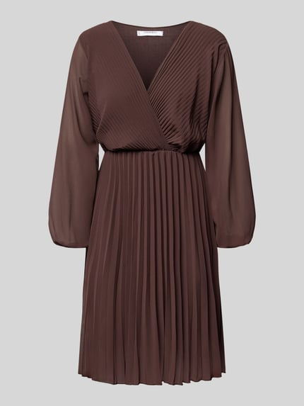 ZABAIONE Knielanges Kleid mit Plisseefalten Modell 'Im44sa' Mittelbraun 2