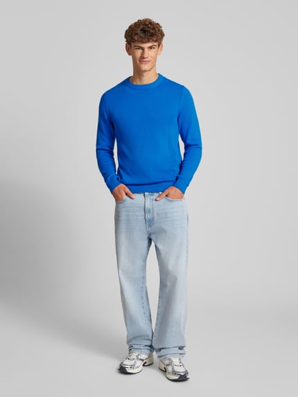 REVIEW Gebreide pullover met ronde hals Koningsblauw - 1