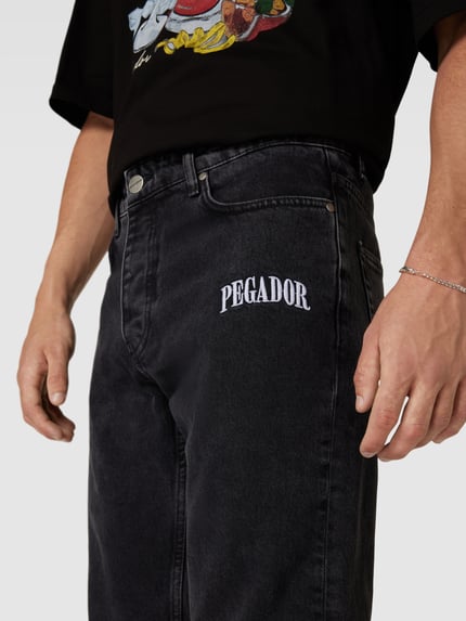PEGADOR Jeans mit Label-Stitching Modell 'Carpe' Black 3