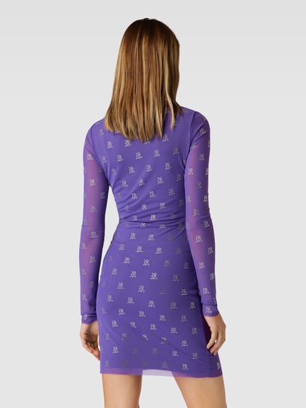 REVIEW Mini-jurk BLING van mesh met strass-steentjes Paars - 5