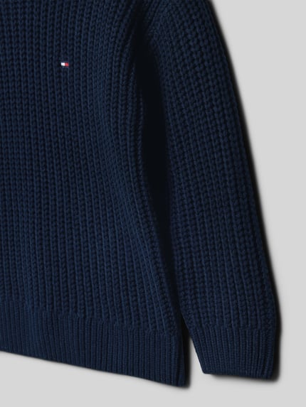 Tommy Hilfiger Kids Sweter z dzianiny kroju regular fit z mieszanki bawełny Granatowy 2