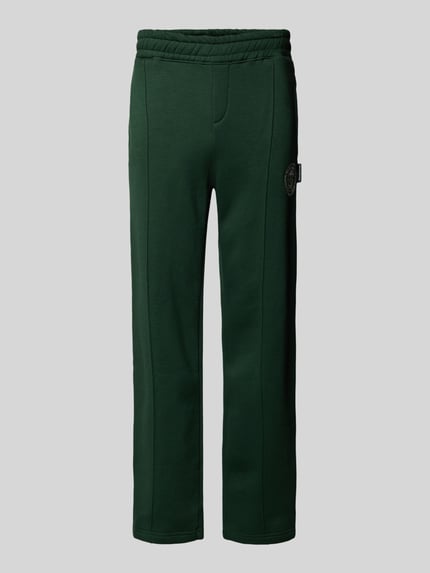 PROHIBITED Sweatpants mit Label-Stitching Modell 'Camden' Dunkelgruen 2