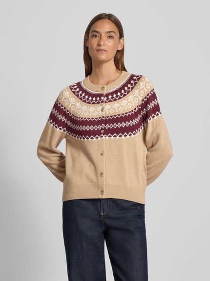 JOOP! Gebreid cardigan met kasjmier, model 'KLODA' Camel - 4