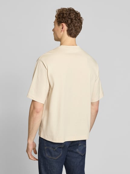 Selected Relaxed Fit T-Shirt aus reiner Baumwolle Modell 'BOXYNORMAN GRAPHIC' Offwhite 5