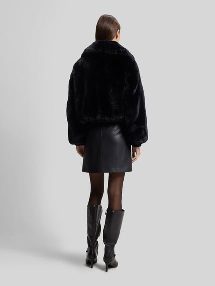 HUGO Webpelzjacke mit Logo-Detail Modell 'Fabi-1' Black 5