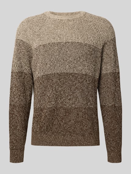 Produktfoto, Relaxed Fit Sweter z dzianiny z efektem melanżu i efektem ombré, 100% bawełna, Model 'BIRK' od Only & Sons