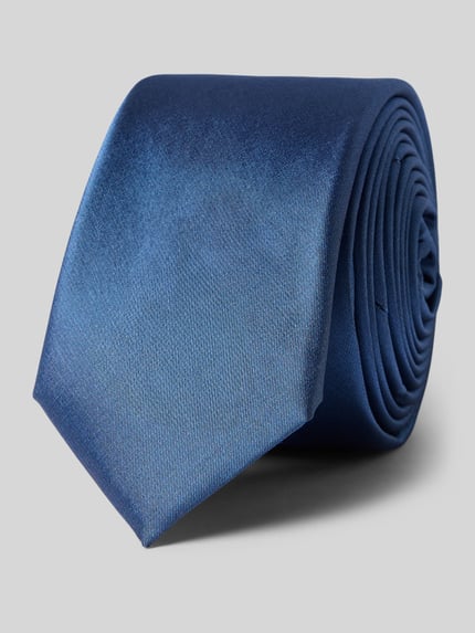 OLYMP Level 5 Stropdas van pure zijde in effen look Jeansblauw - 1