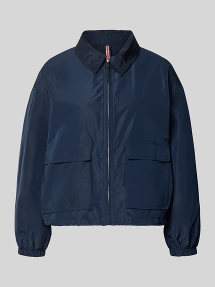 Produktfoto, Jacke mit Pattentaschen Modell 'CICAMI' van CINQUE in regular fit met omgeslagen kraag, rits en klepzakken, marineblauw
