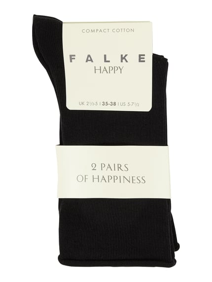 FALKE Sokken met stretch in een set van 2 paar, model 'Happy' Zwart - 2