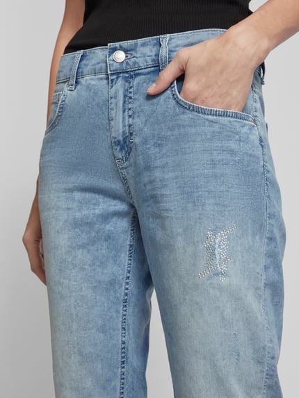 ANGELS Mom Jeans im Destroyed-Look mit Ziersteinbesatz Hellblau 3