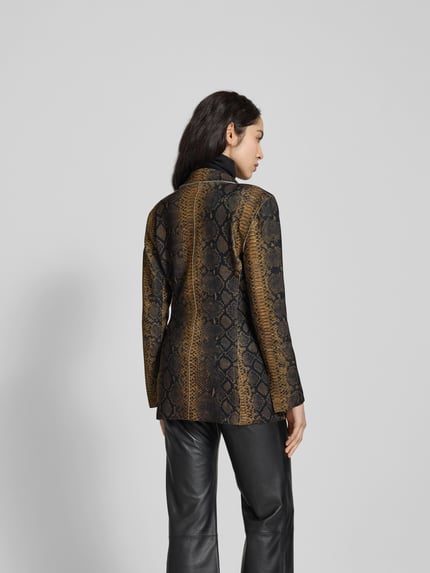 Norma Kamali Longblazer mit Reverskragen Mittelbraun 5
