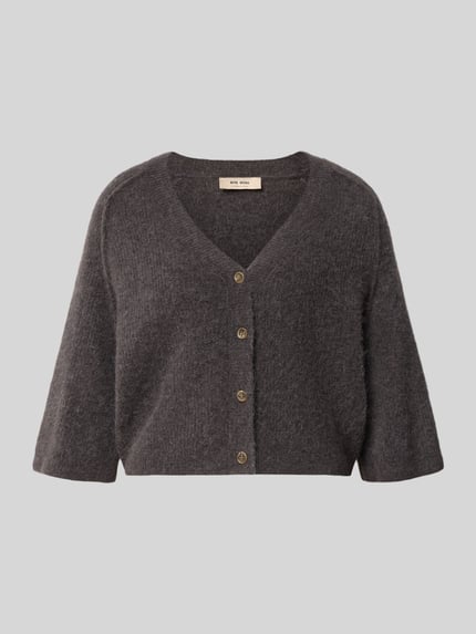 Productfoto, cardigan uit wolmix met alpaca, regular fit, V-hals, 3/4-mouw, Model 'Thora Lizet' van MOS MOSH, dames, ruglengte 26 cm, mouwlengte 45 cm
