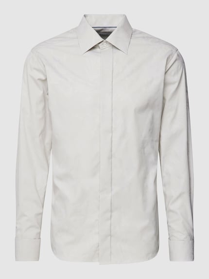 Eton Slim Fit Smokinghemd aus hochwertiger Baumwolle Modell 'FLORAL JACQUARD' Hellgrau 2