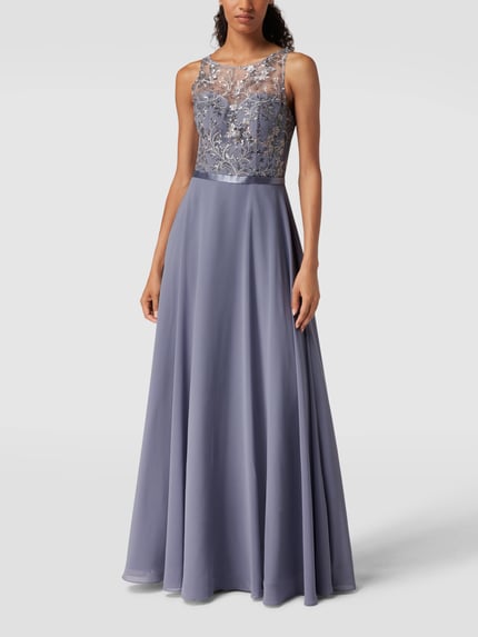 LUXUAR FASHION Avondjurk met pailletten Bleu - 1