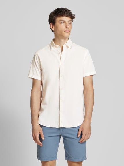 JACK & JONES Slim Fit Freizeithemd aus Baumwoll-Leinen-Mix Modell 'BREEZE' Weiss 4