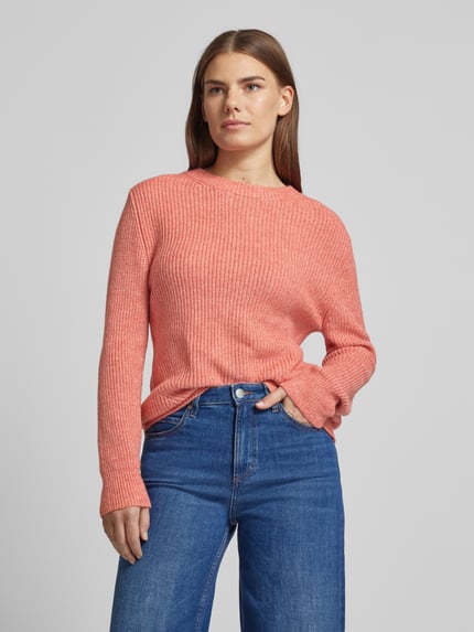 s.Oliver RED LABEL Regular Fit Strickpullover mit gerippten Abschlüssen Rose 4