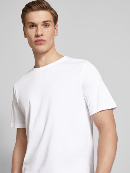 JACK & JONES T-Shirt in unifarbenem Design im 3er-Pack Weiss 3