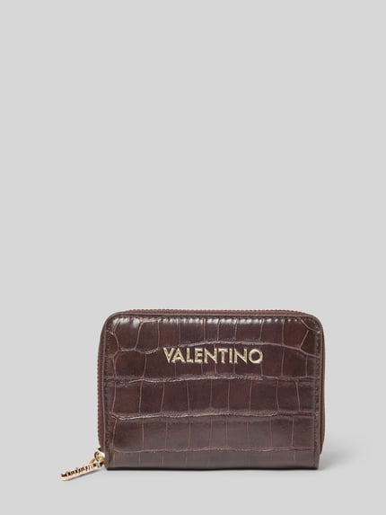 Valentino Bags Portemonnaie mit umlaufendem Reißverschluss Dunkelbraun 1