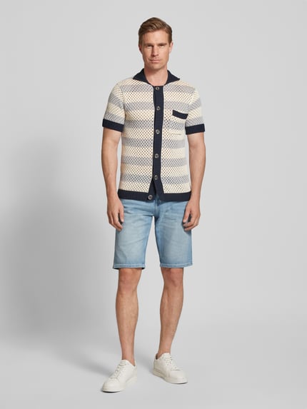Tom Tailor Slim fit korte jeans van katoenmix, model 'JOSH' Lichtblauw - 1