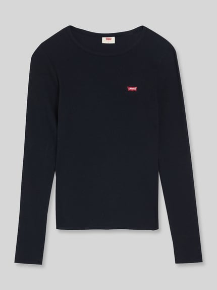 Levi's® Slim Fit Langarmshirt aus Baumwoll-Mix mit Logo-Stitching Black 1