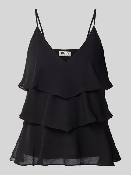 ONLY Regular Fit Trägertop mit Vollants Modell 'LINN' Black 2