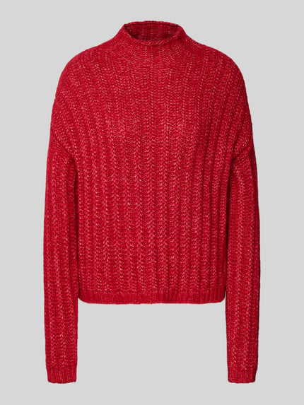 HUGO Relaxed Fit Strickpullover aus Baumwoll-Mix mit Woll-Anteil Modell 'SAFINEYNY' Rot 2