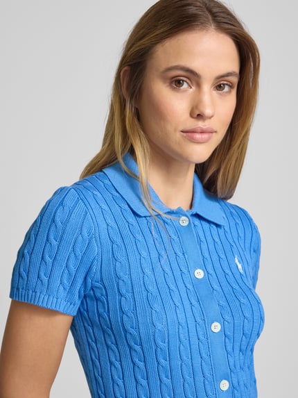 Polo Ralph Lauren Kardigan rozpinany z rękawem o dł. 1/2 i kołnierzykiem polo Niebieski 3