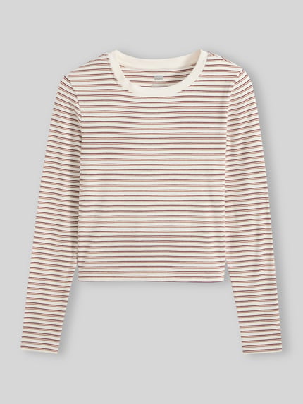 Levi's® Slim Fit Langarmshirt aus Baumwoll-Mix Beige Melange 2