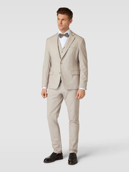 Jake*s Slim Fit Smokinghemd aus Twill Weiss 1