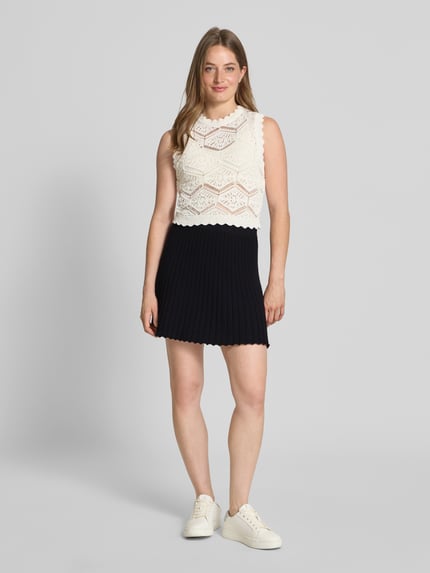 PIECES Spódnica mini z dzianiny z mieszanki bawełny model ‘JOYLYNN’ Czarny 1