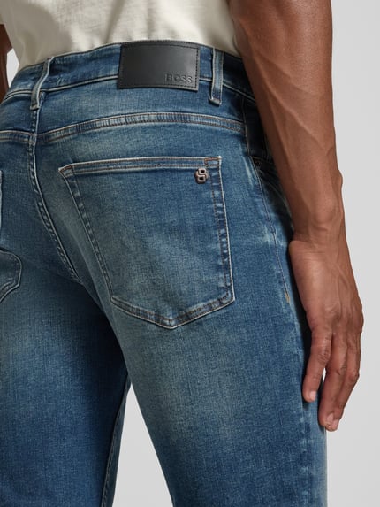 BOSS Orange Slim fit jeans van katoenmix model 'DELAWARE' Jeansblauw - 3