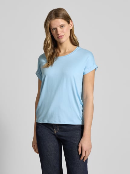 ONLY Regular Fit T-Shirt aus Viskose-Mix Modell 'MOSTER' Hellblau 4