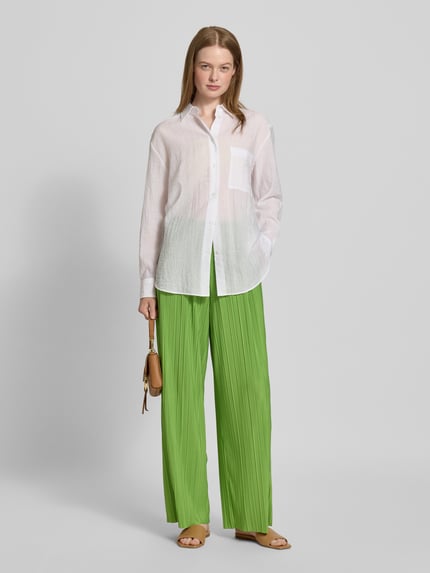 Selected Regular Fit Weite Hose in Plissee-Optik Modell 'ELLIE' Grass 1