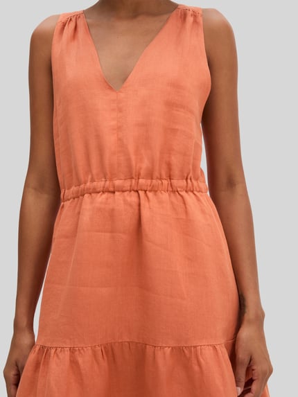 Marc O'Polo Relaxed Fit Freizeitkleid aus reinem Leinen Orange 3