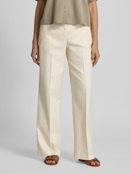 OPUS Straight Leg Stoffhose aus Baumwoll-Leinen-Mix Modell 'Maiga' Sand 4