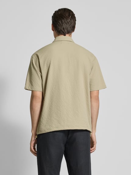 Jake*s Studio Men Regular Fit Freizeithemd mit Strukturmuster Taupe 5