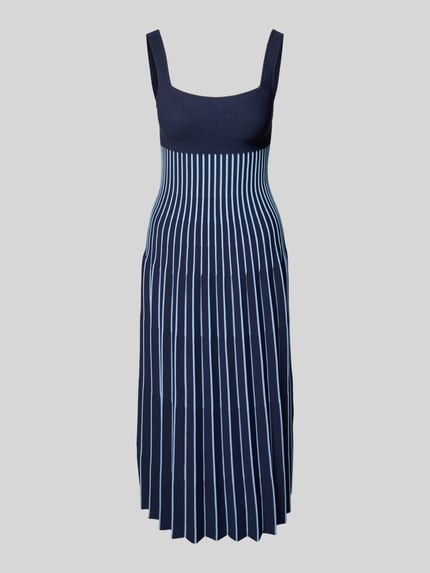 Staud Midikleid mit Plisseefalten Modell 'ELLISON' Marine 2