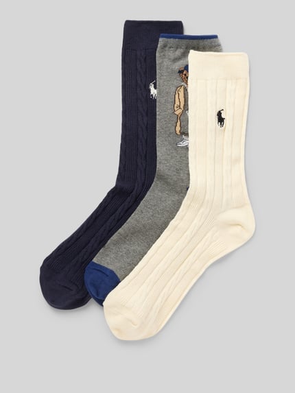 Polo Ralph Lauren Socken mit Label-Stitching im 3er-Pack Dunkelblau 1