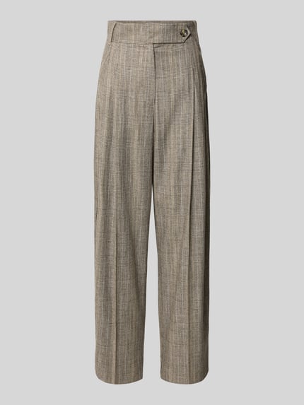 Marella Wide Fit Stoffhose aus Viskose-Mix mit Bundfalte Modell 'Massimo' Mittelgrau 2