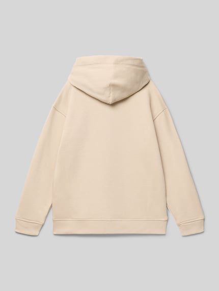 Produktfoto, Regular Fit Hoodie aus Baumwoll-Mix von Tommy Hilfiger Kids in Beige, unifarben, Sweat-Textur, Rückansicht ohne Person