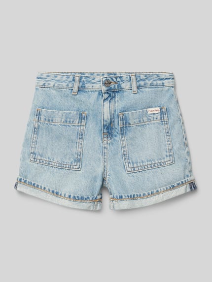 Calvin Klein Jeans Korte jeans met opgestikte Zakken (onderstuk) en Labeldetail Lichtblauw - 1