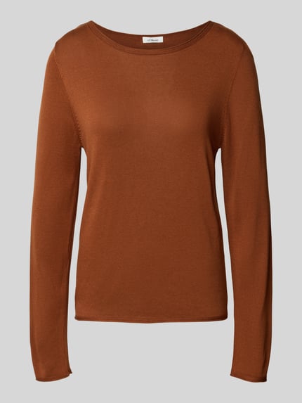 s.Oliver RED LABEL Pullover mit U-Boot-Ausschnitt Cognac 1