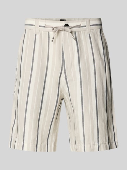 Straight Leg Chinoshorts Leinen-Baumwoll-Mix Modell 'CHINO_ST_SHORTS_2' Shop The Look MANNEQUINE