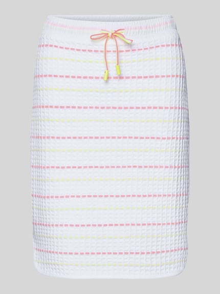 Knie-lange rok met structuurpatroon en trekkoord Shop The Look MANNEQUINE
