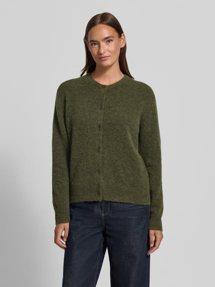 Samsøe Samsøe Regular Fit Cardigan aus Woll-Alpaka-Mix Modell 'NOR' Dunkelgruen 4