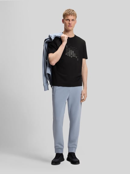 BOSS Green Relaxed Fit T-Shirt aus Baumwoll-Mix Modell 'TS_NETWORK FLAG' Black 1