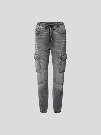 Diesel Jeans o kroju straight fit z mieszanki lyocellu Jasnoszary 2