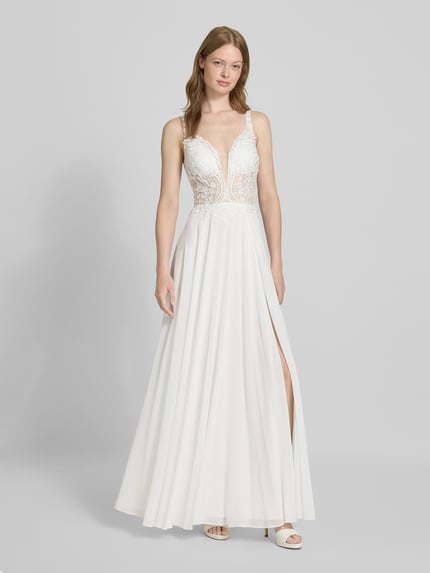 Mascara Brautkleid mit Spitzenbesatz Ecru 1